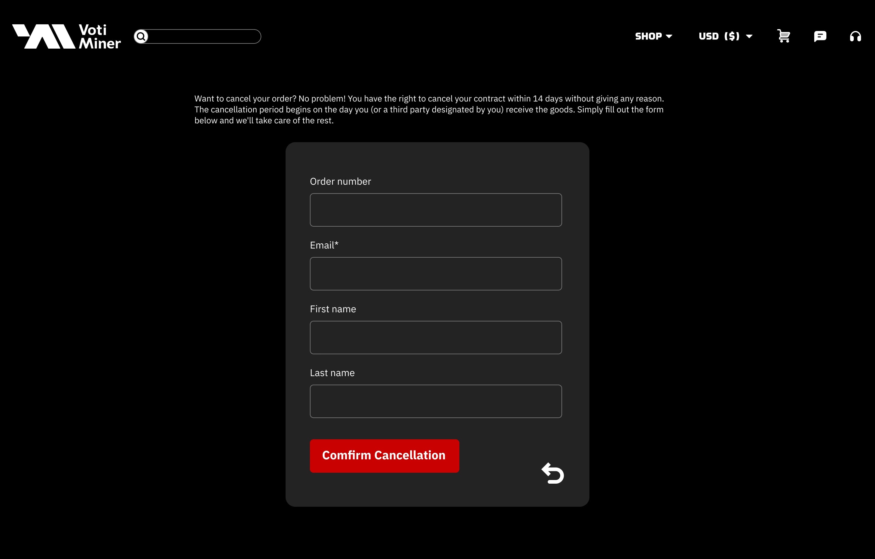 VotiMiner returns page exported from Figma